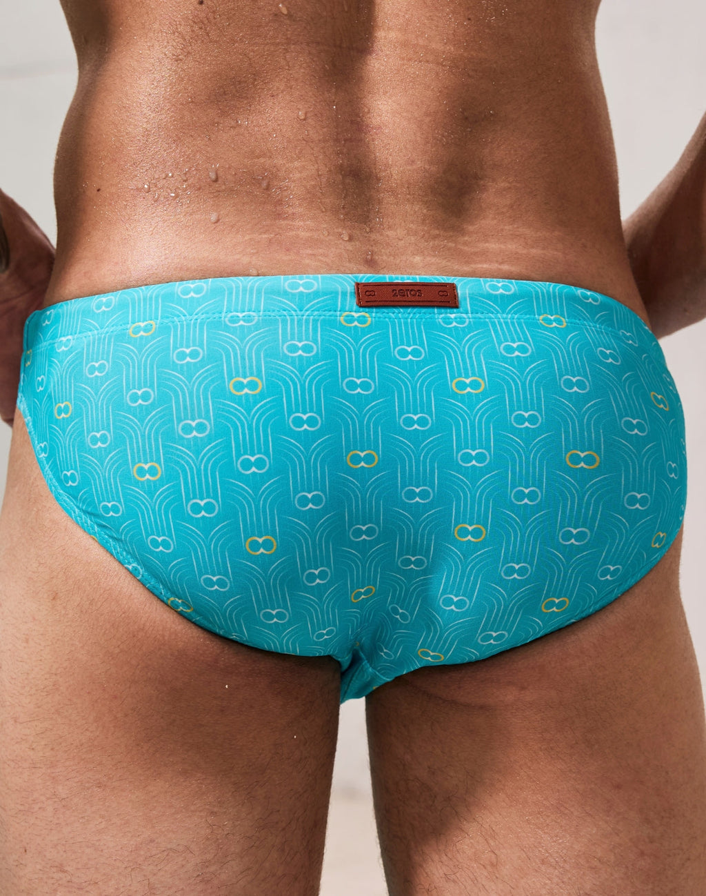 2EROS Men's V20 Printed Swim Brief - Deco Crest Blue