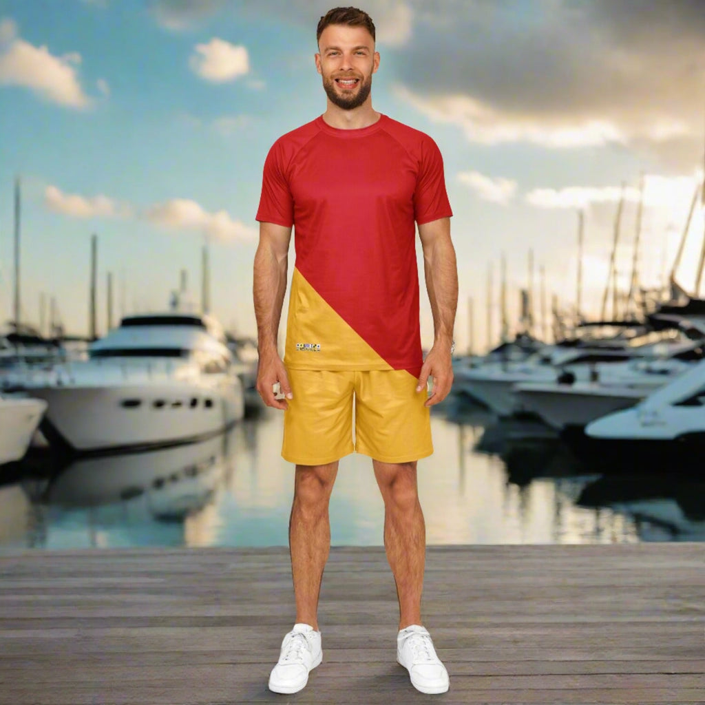 Maris Equi Signals "Man Overboard" Nautical Themed Shorts And Top Set for Men
