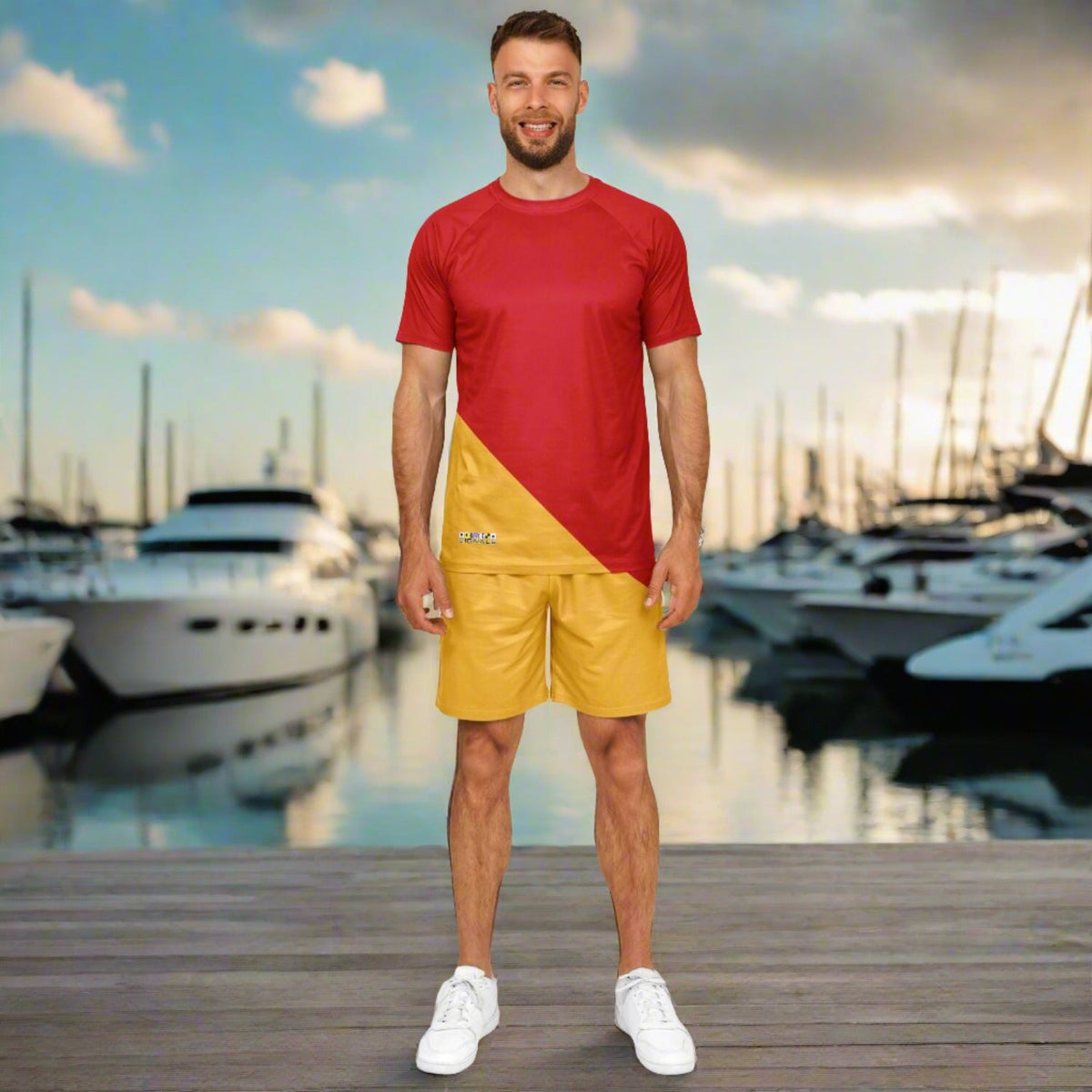 Maris Equi Signals "Man Overboard" Nautical Themed Shorts And Top Set for Men