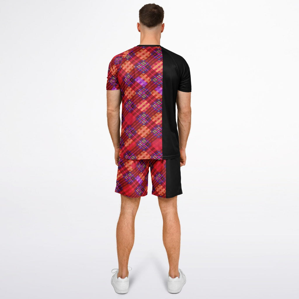 Maris Equi Red Tartan Shorts And Top Set For Men
