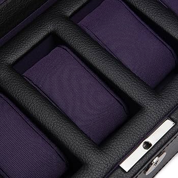 Wolf Windsor 5 Pc Watch Box Black/Purple