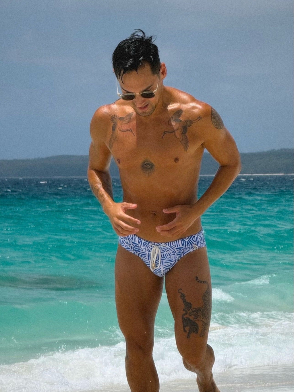 Bow Swim Brief | Blue Haze | Sustainable Repreve, Sculpted Fit