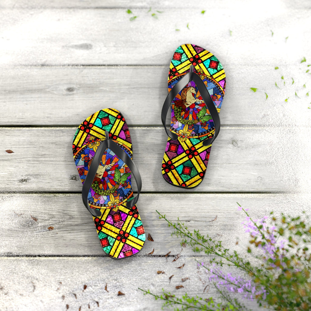Maris Equi Men's Stained Glass Flip-Flops