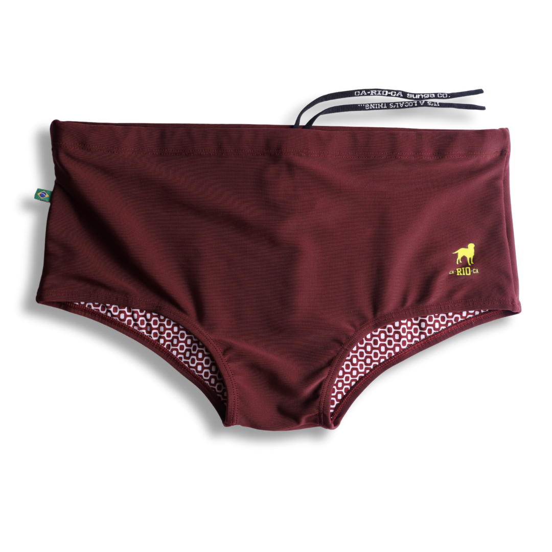 CA-RIO-CA Barolo burgundy solids  Men's Swimming Sunga - Beachwear for Men