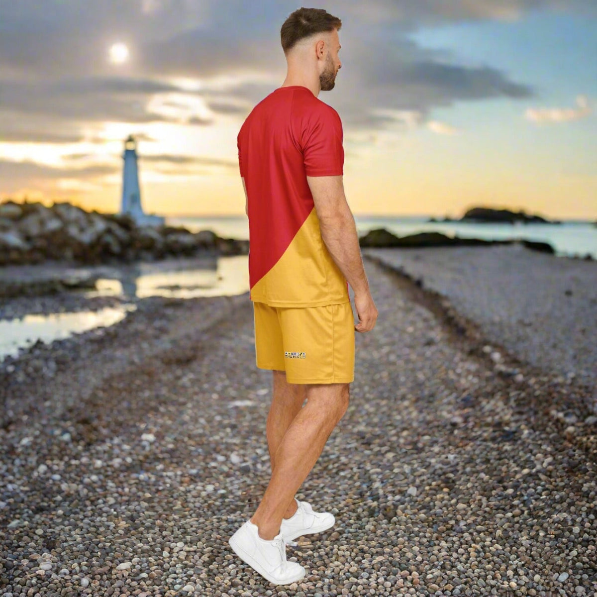 Maris Equi Signals "Man Overboard" Nautical Themed Shorts And Top Set for Men