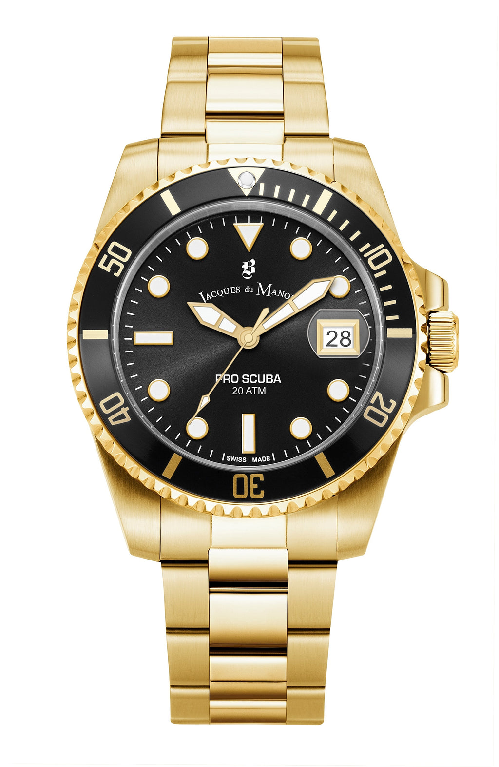 JDM Swiss-Made Pro Scuba 43 Gold and Black Watch