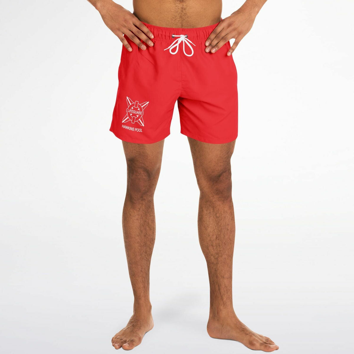 Maris Equi Hawkins Pool Life Guard Billy Costume Men's Mid-Length Swim Shorts