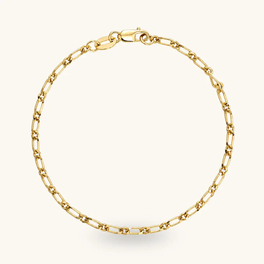 Figaro Chain Bracelet | 9ct Solid Gold