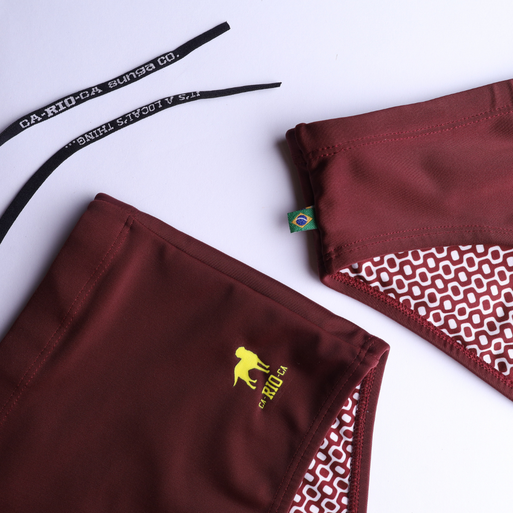 CA-RIO-CA Barolo burgundy solids  Men's Swimming Sunga - Beachwear for Men