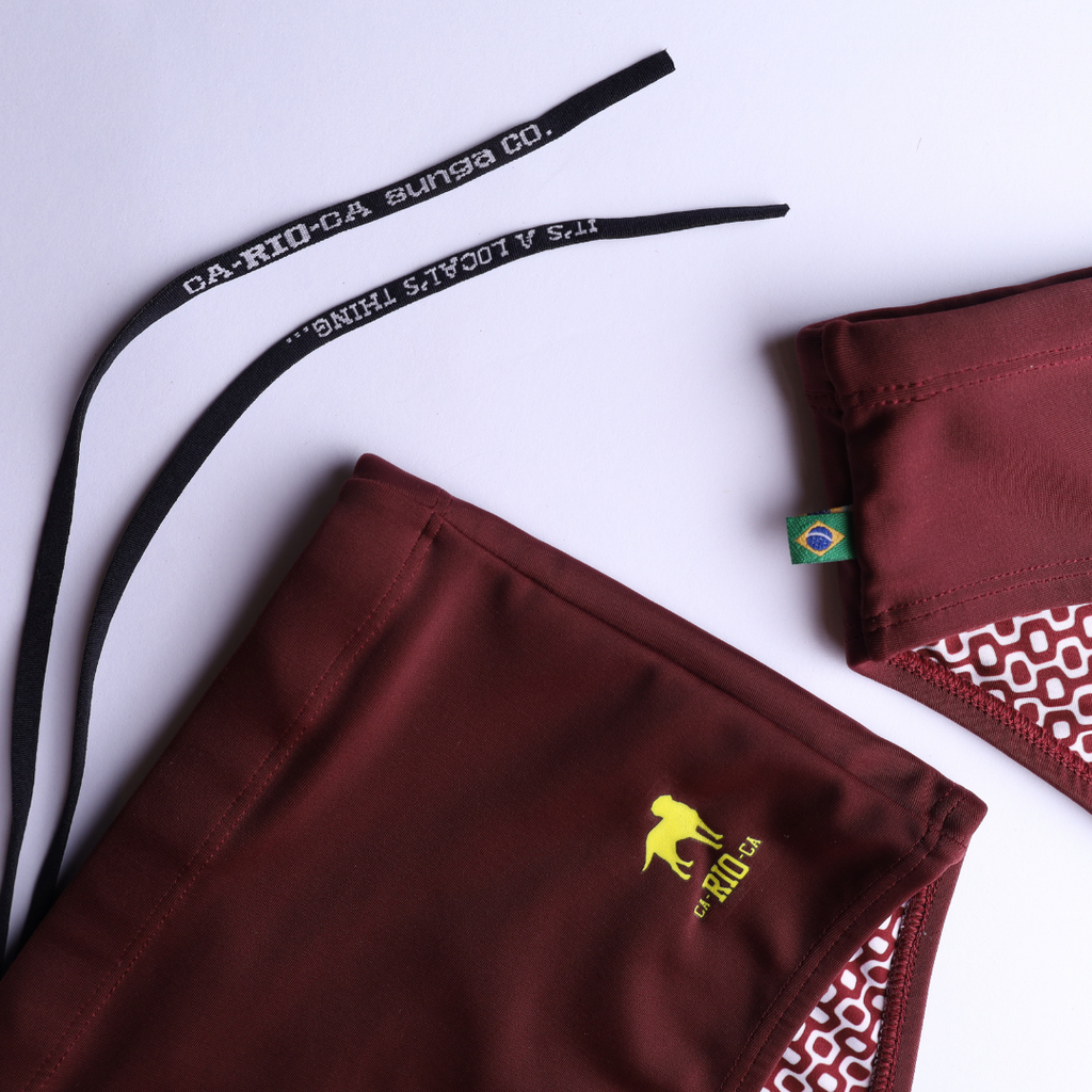 CA-RIO-CA Barolo burgundy solids  Men's Swimming Sunga - Beachwear for Men
