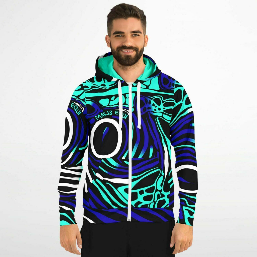 Maris Equi Angelfish fish Zip-Up Cotton Blend Men's Hoodie