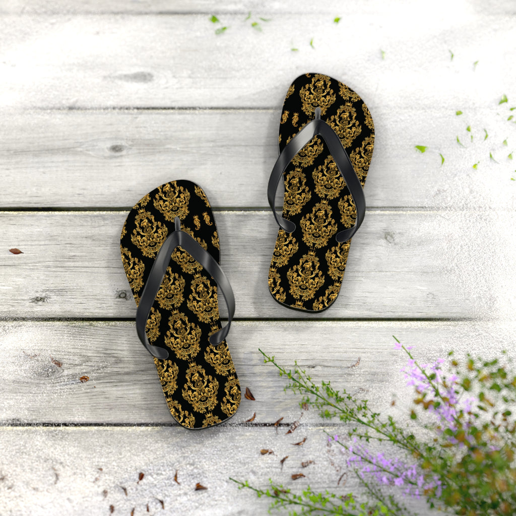 Maris Equi Men's Gold Baroque Flip-Flops