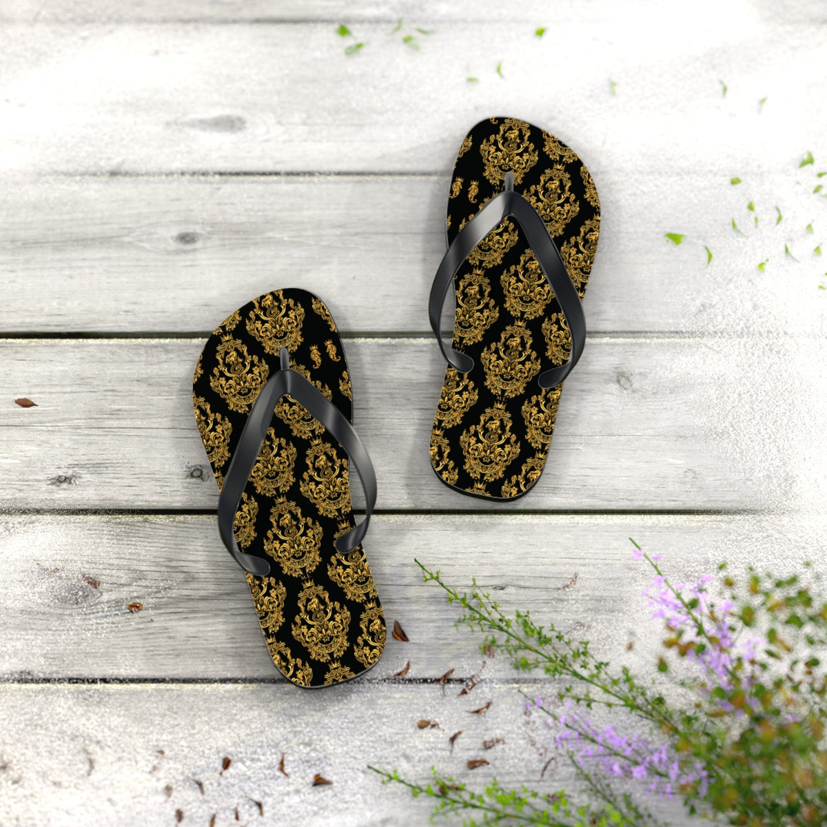 Maris Equi Men's Gold Baroque Flip-Flops