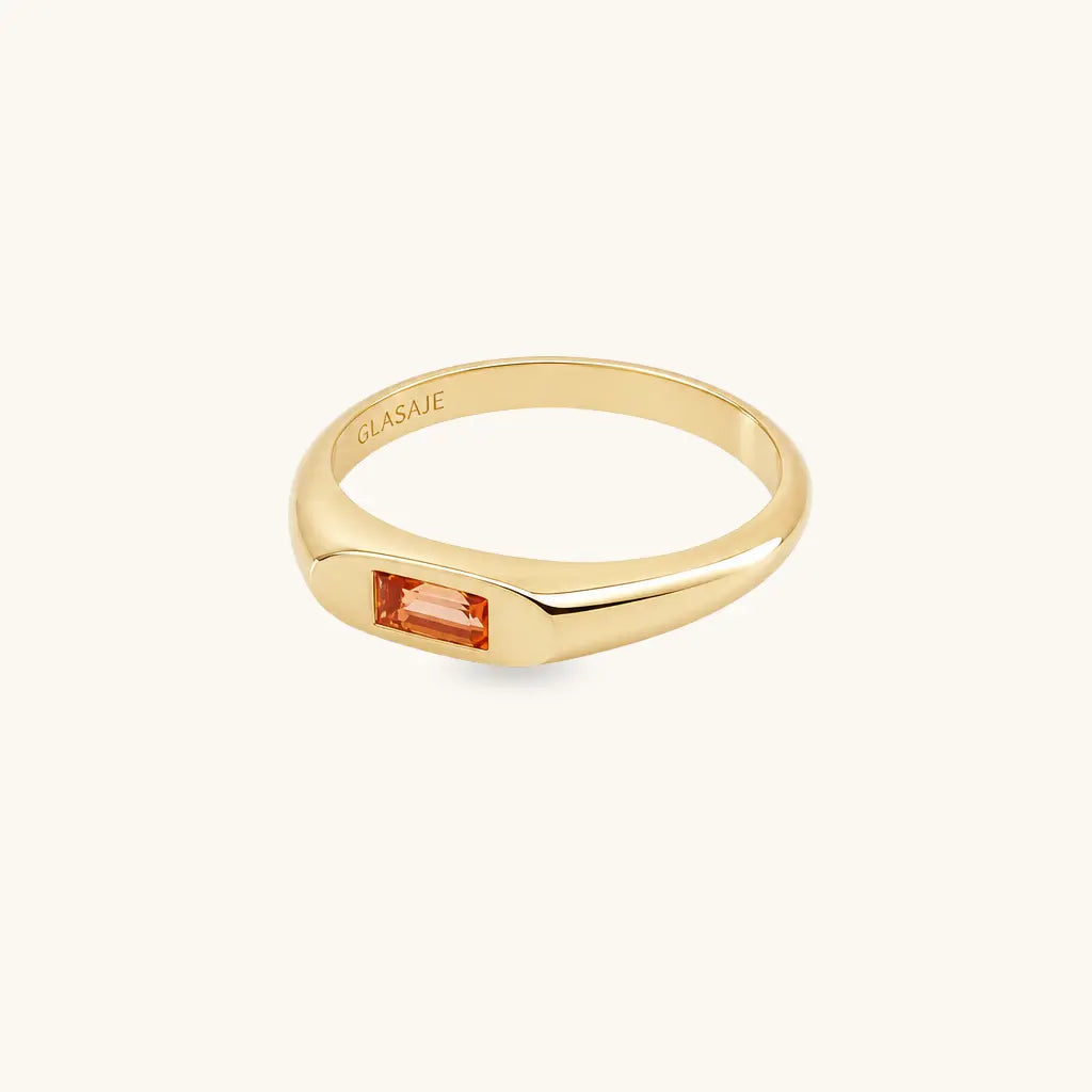 Tawny Citrine Signet Ring in 9ct Solid Gold