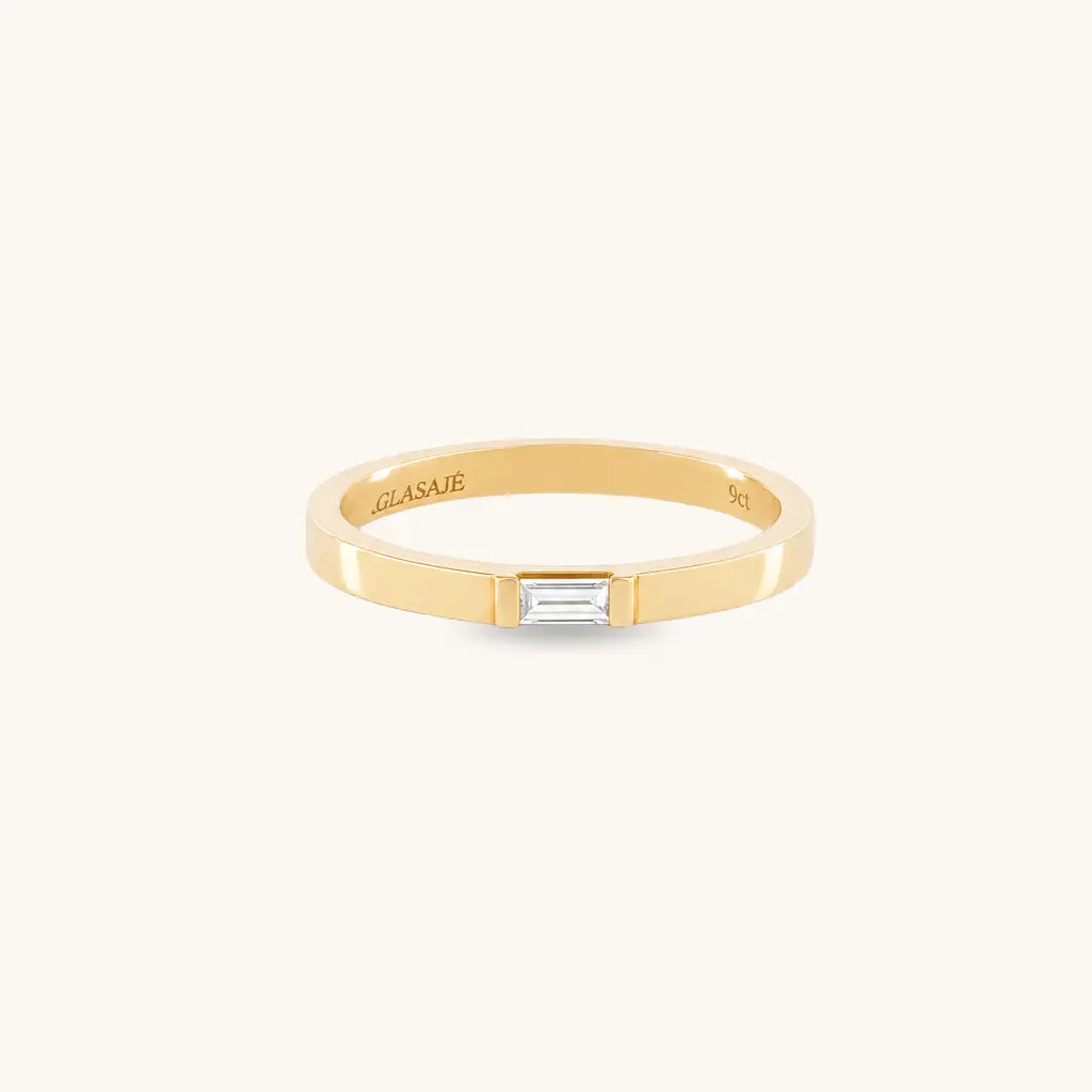 Siglo Baguette Diamond Ring in 9ct Solid Gold