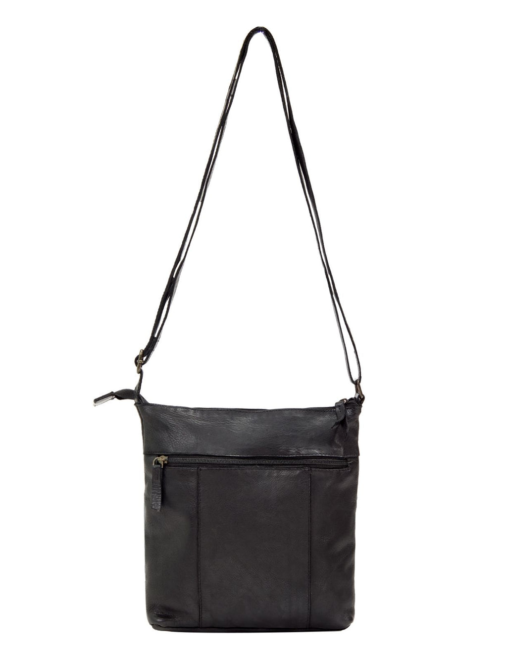 KALGOORLIE WOVEN PANELLED LEATHER XBODY BAG- A-0001-BLACK- NEW IN