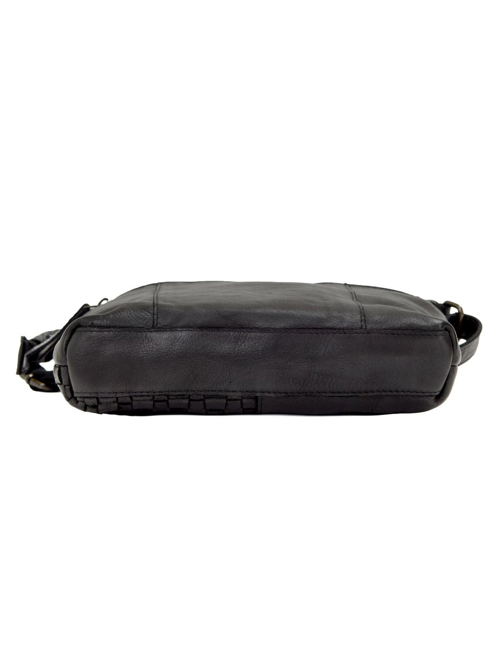 KALGOORLIE WOVEN PANELLED LEATHER XBODY BAG- A-0001-BLACK- NEW IN
