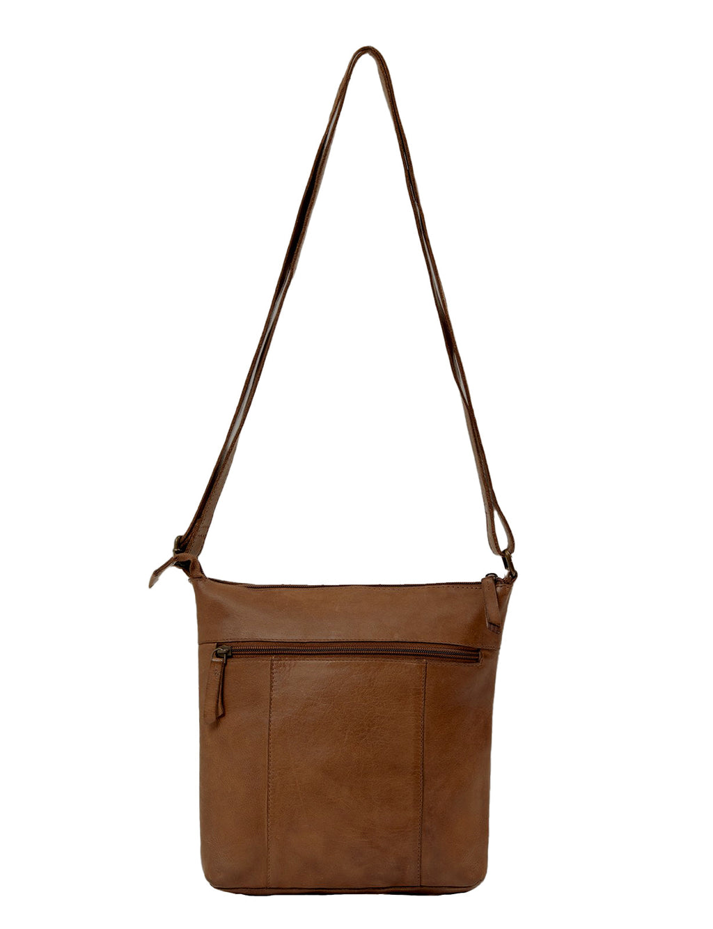 KALGOORLIE WOVEN PANELLED LEATHER XBODY BAG- A-0001-COGNAC- NEW IN