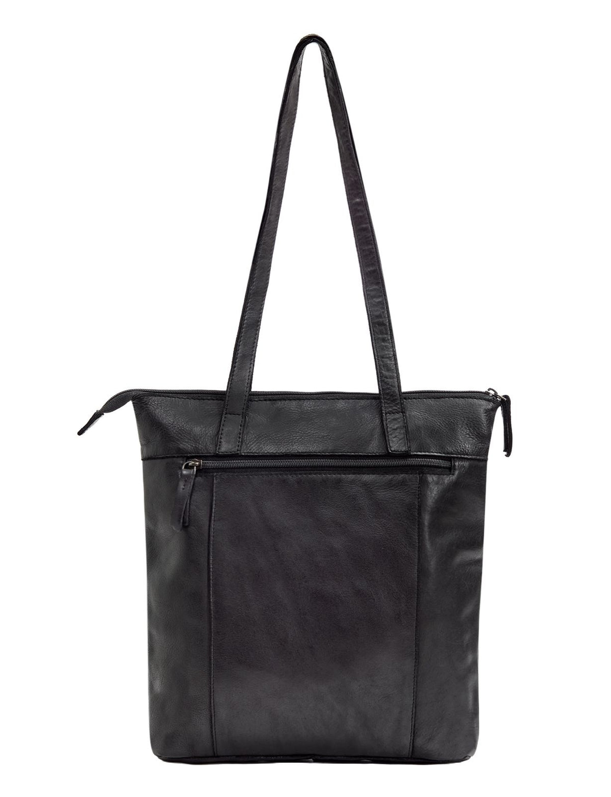 LONGREACH PANELLED LEATHER  TOTE BAG- A-0002-BLACK- NEW IN