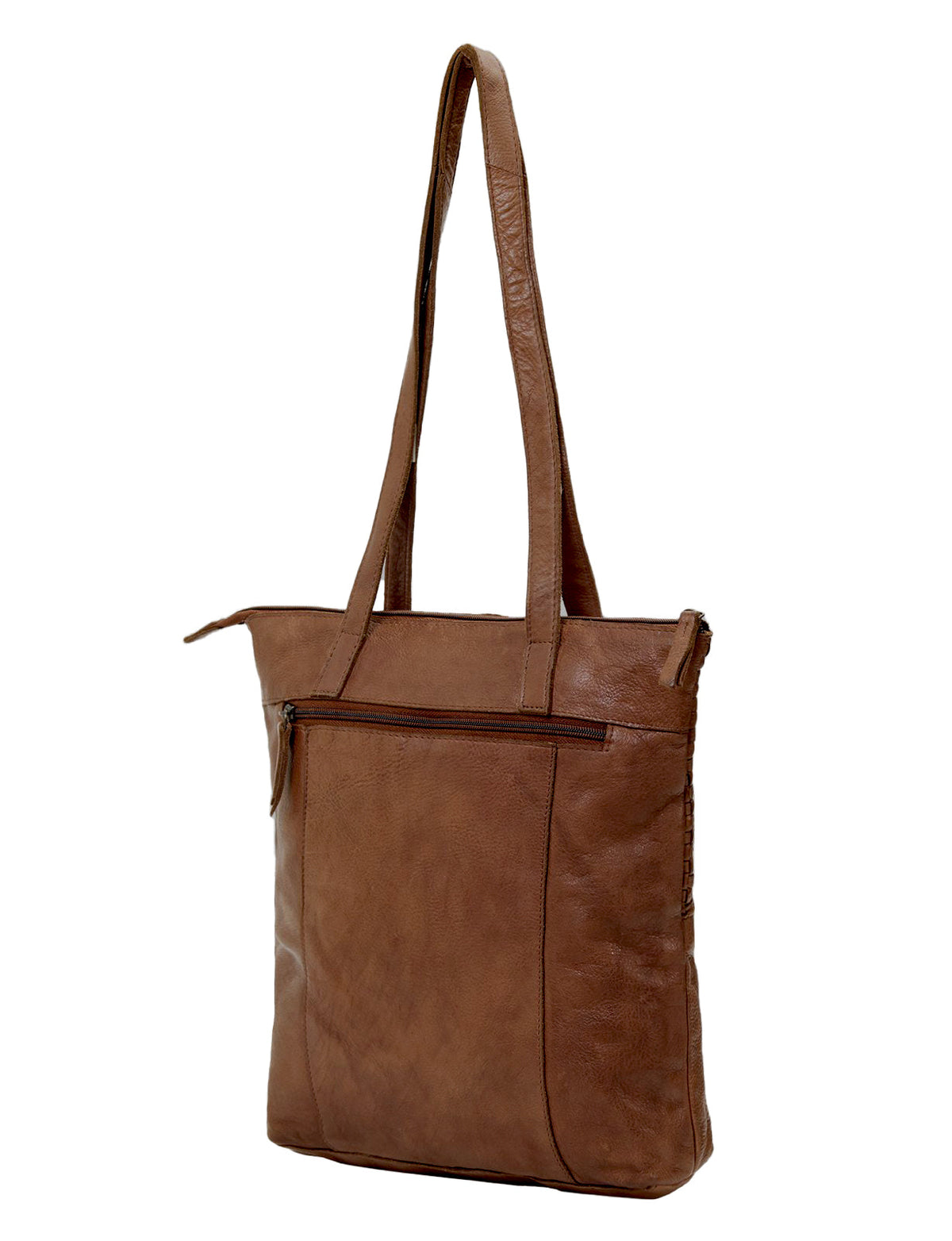 LONGREACH PANELLED LEATHER  TOTE BAG- A-0002-COGNAC- NEW IN