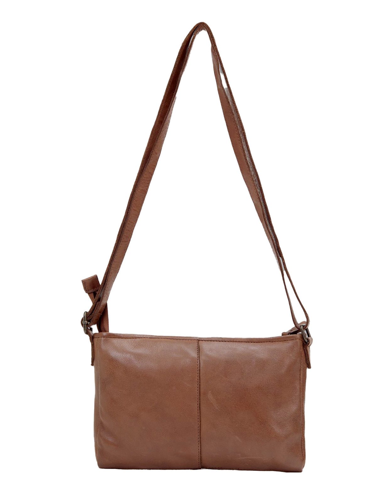 JINDABYNE SML WOVEN PANELLED LEATHER XBODY BAG- A-0003-COGNAC- NEW IN