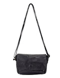 ESPERANCE SML FLAPOVER LEATHER XBODY BAG-A-0004-BLACK- NEW IN