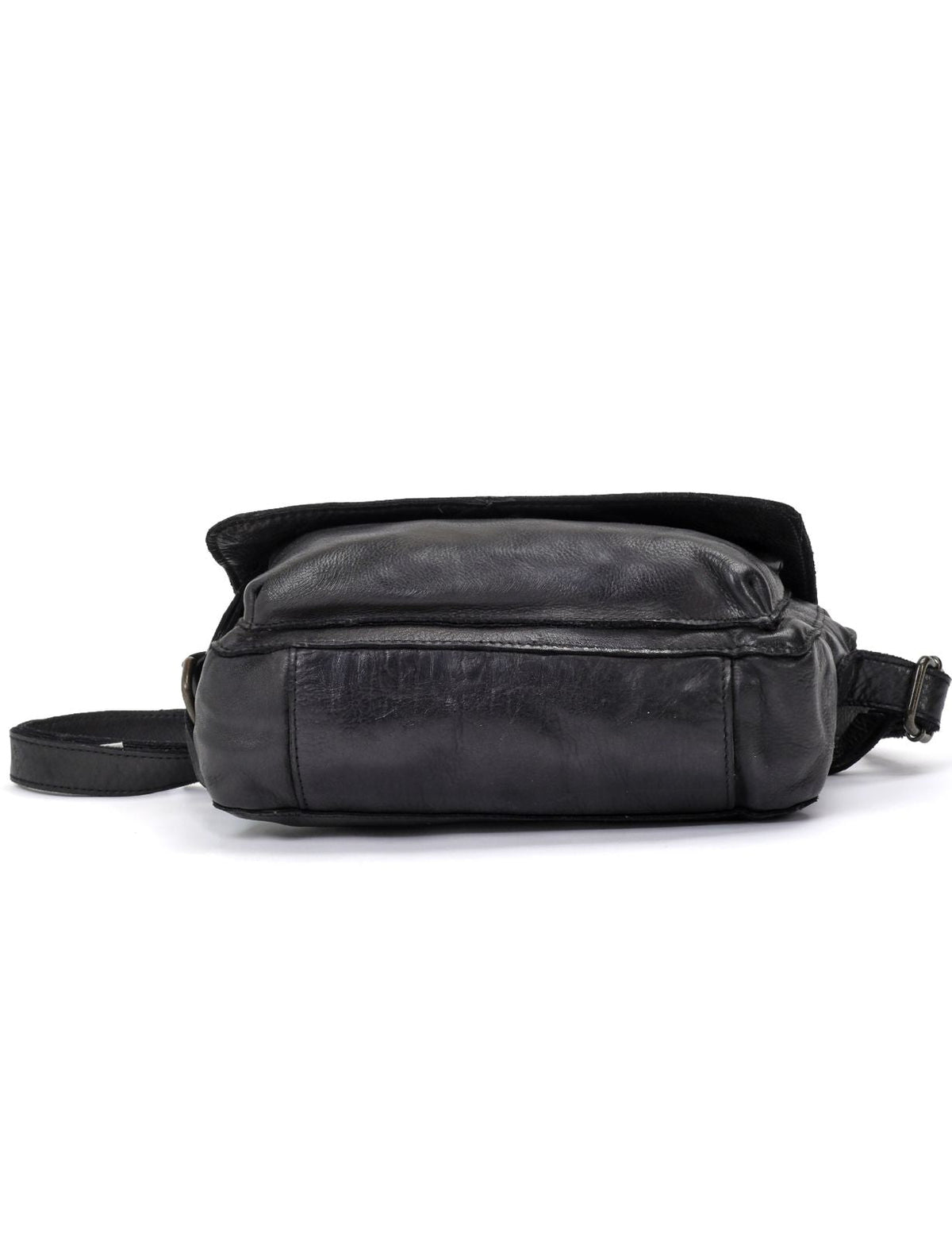 ESPERANCE SML FLAPOVER LEATHER XBODY BAG-A-0004-BLACK- NEW IN