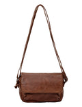 ESPERANCE SML FLAPOVER LEATHER XBODY BAG-A-0004-COGNAC- NEW IN