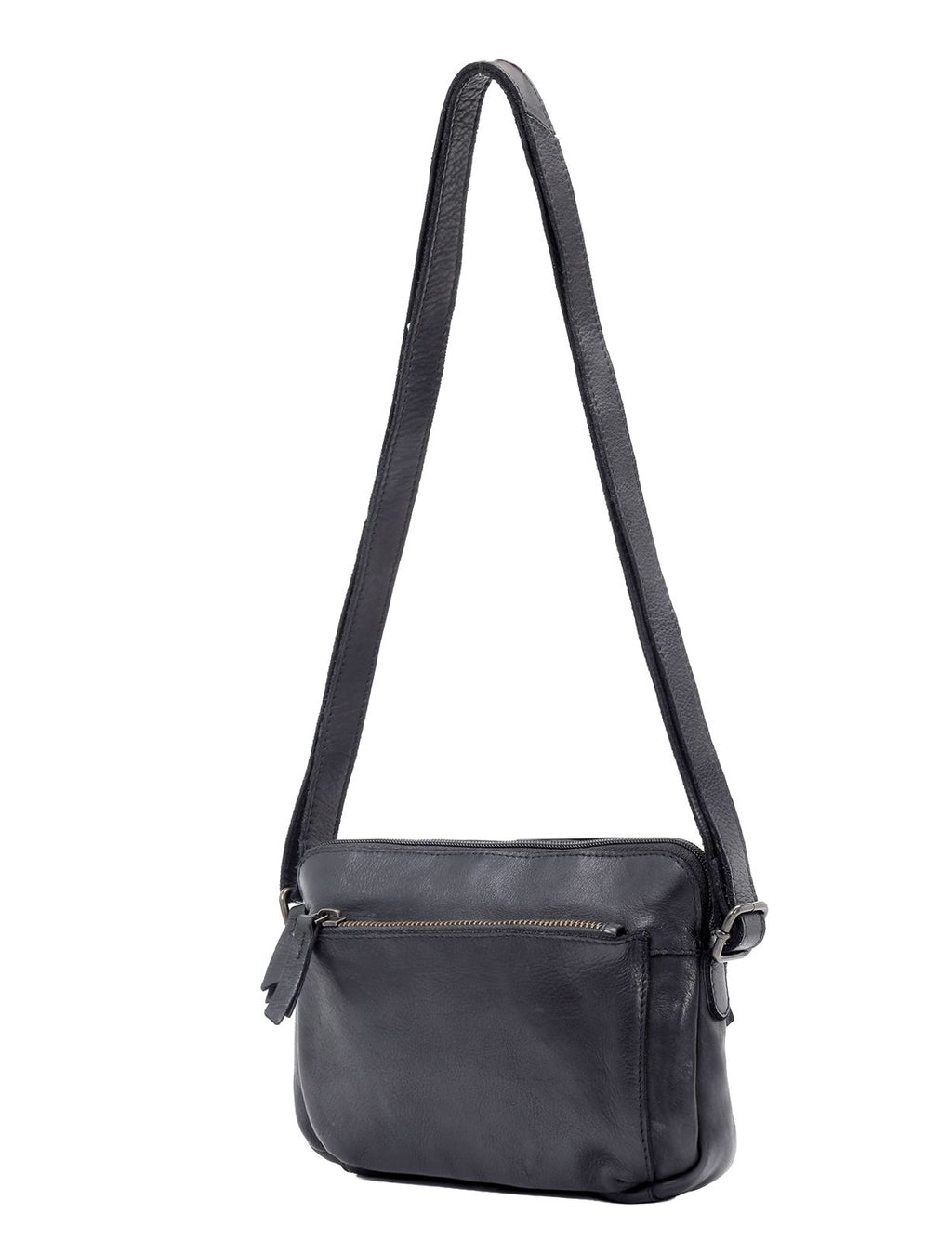 BROOME SML LEATHER XBODY BAG- A-0005-BLACK- NEW IN