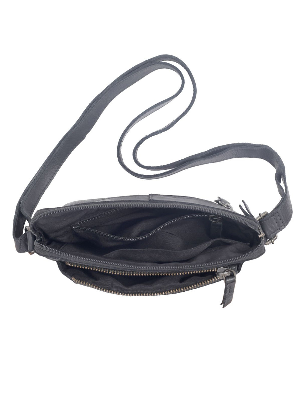 BROOME SML LEATHER XBODY BAG- A-0005-BLACK- NEW IN