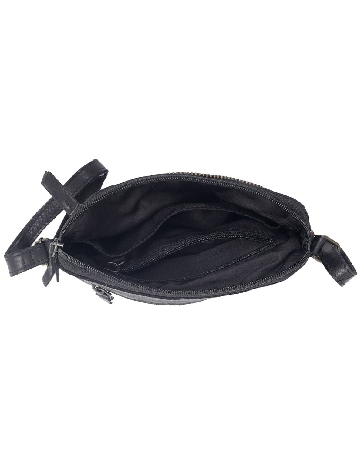 BONDI SML LEATHER XBODY BAG- A-0006-BLACK- NEW IN