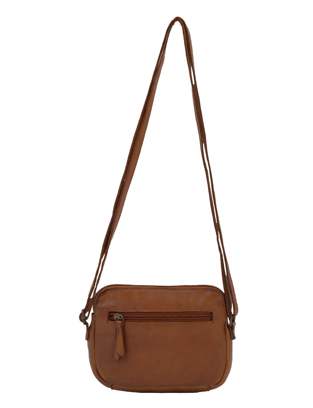 BONDI SML LEATHER XBODY BAG- A-0006-COGNAC- NEW IN