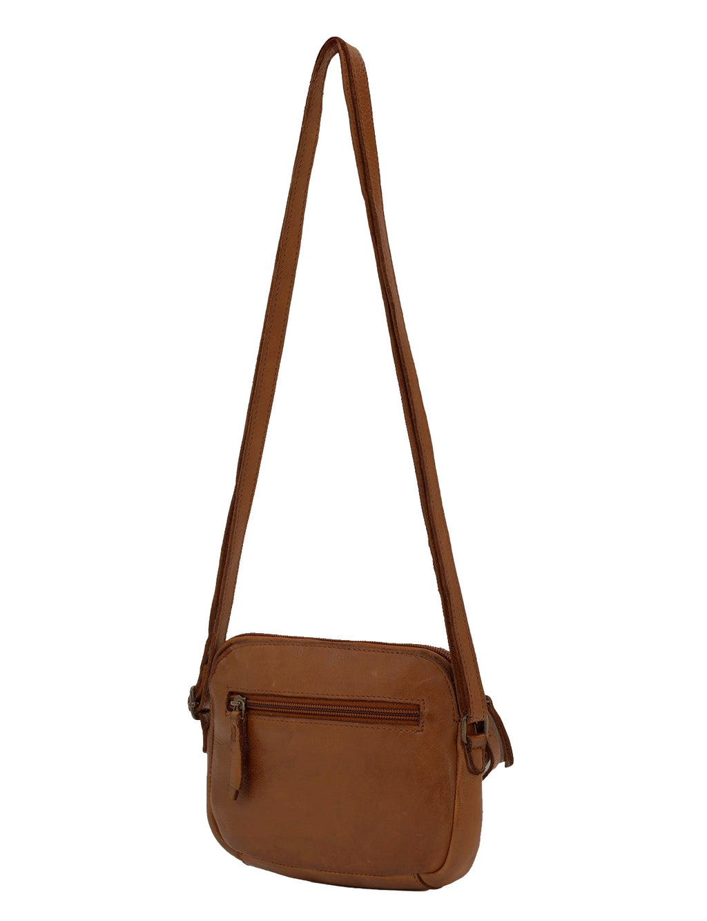 BONDI SML LEATHER XBODY BAG- A-0006-COGNAC- NEW IN