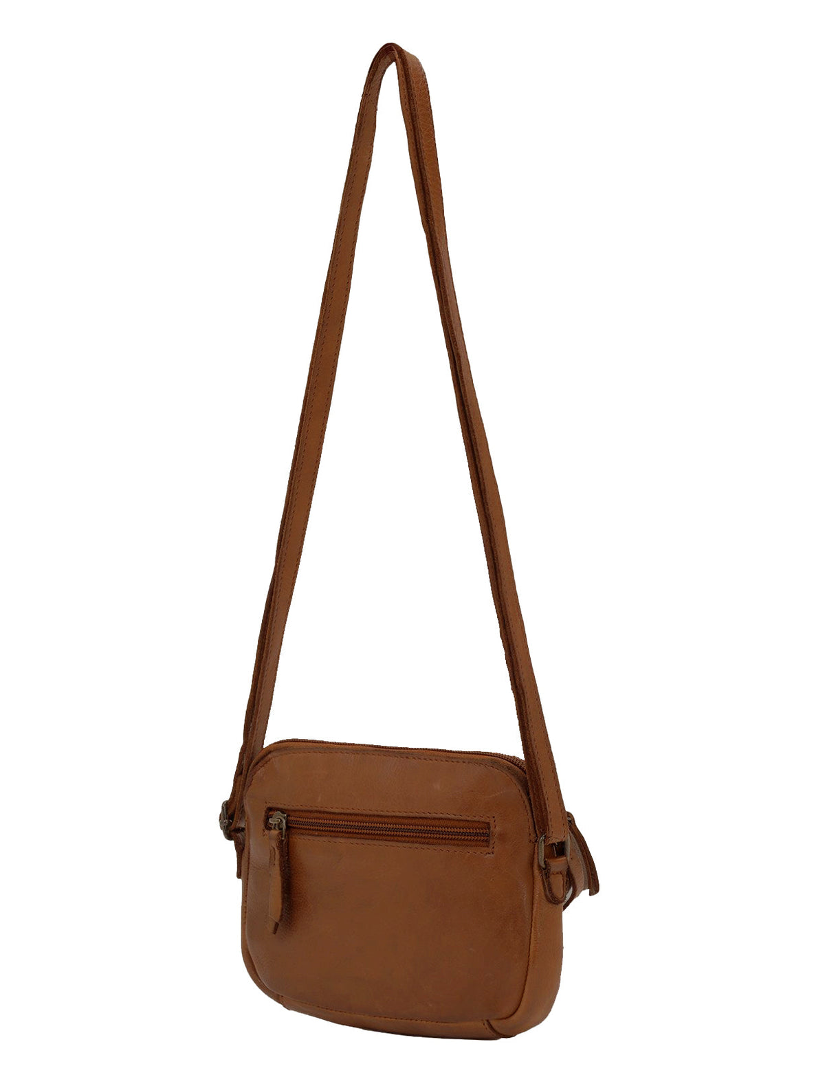 BONDI SML LEATHER XBODY BAG- A-0006-COGNAC- NEW IN