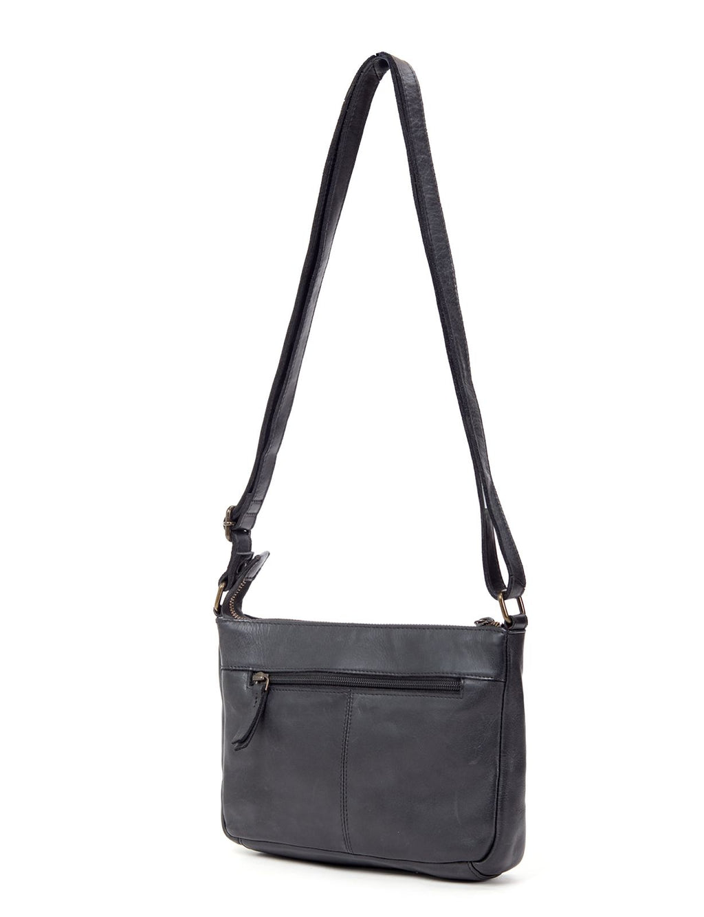 TAMWORTH PATCHWORK DETAIL LEATHER XBODY BAG- A-0012-BLK- NEW IN