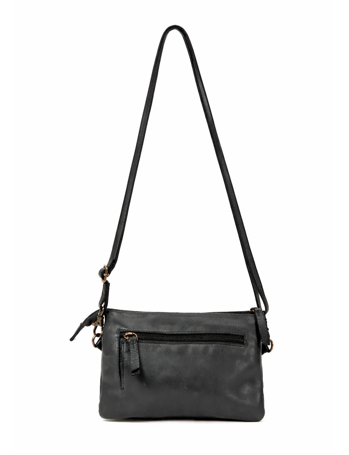 DEVONPORT LEATHER XBODY BAG- A-0014-BLK- NEW IN
