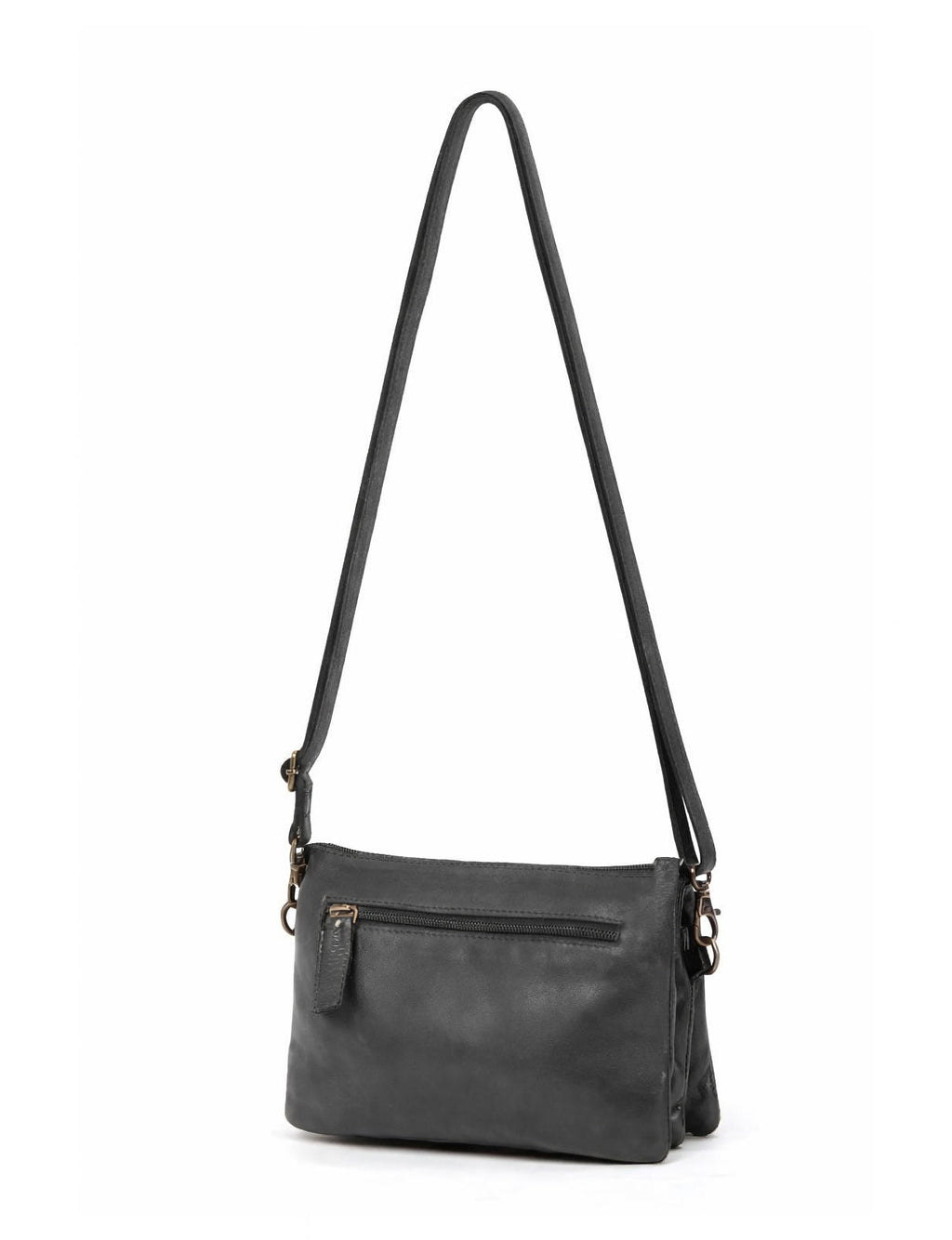 DEVONPORT LEATHER XBODY BAG- A-0014-BLK- NEW IN