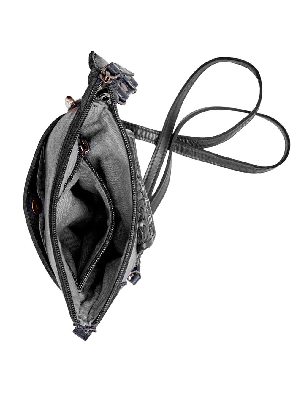 BATHURST LEATHER XBODY BAG- A-0016-BLK- NEW IN