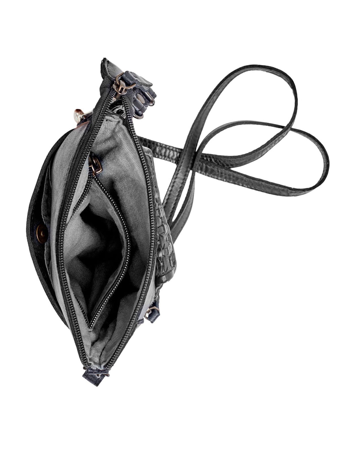 BATHURST LEATHER XBODY BAG- A-0016-BLK- NEW IN