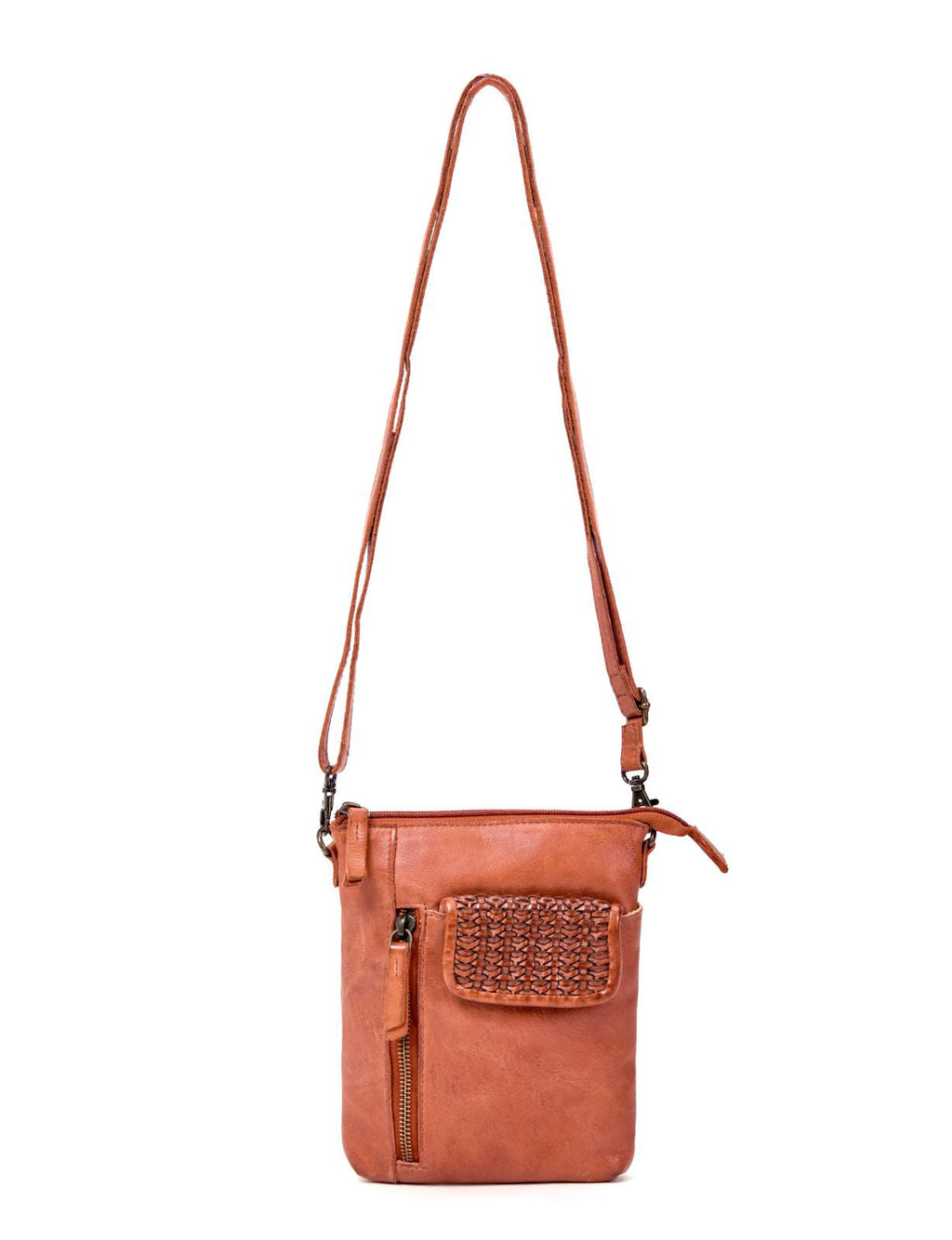 BATHURST LEATHER XBODY BAG- A-0016-TAN- NEW IN