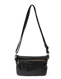 LOXTON MULTICOMPARTMENT LEATHER XBODY BAG- A-0017-BLK- NEW IN