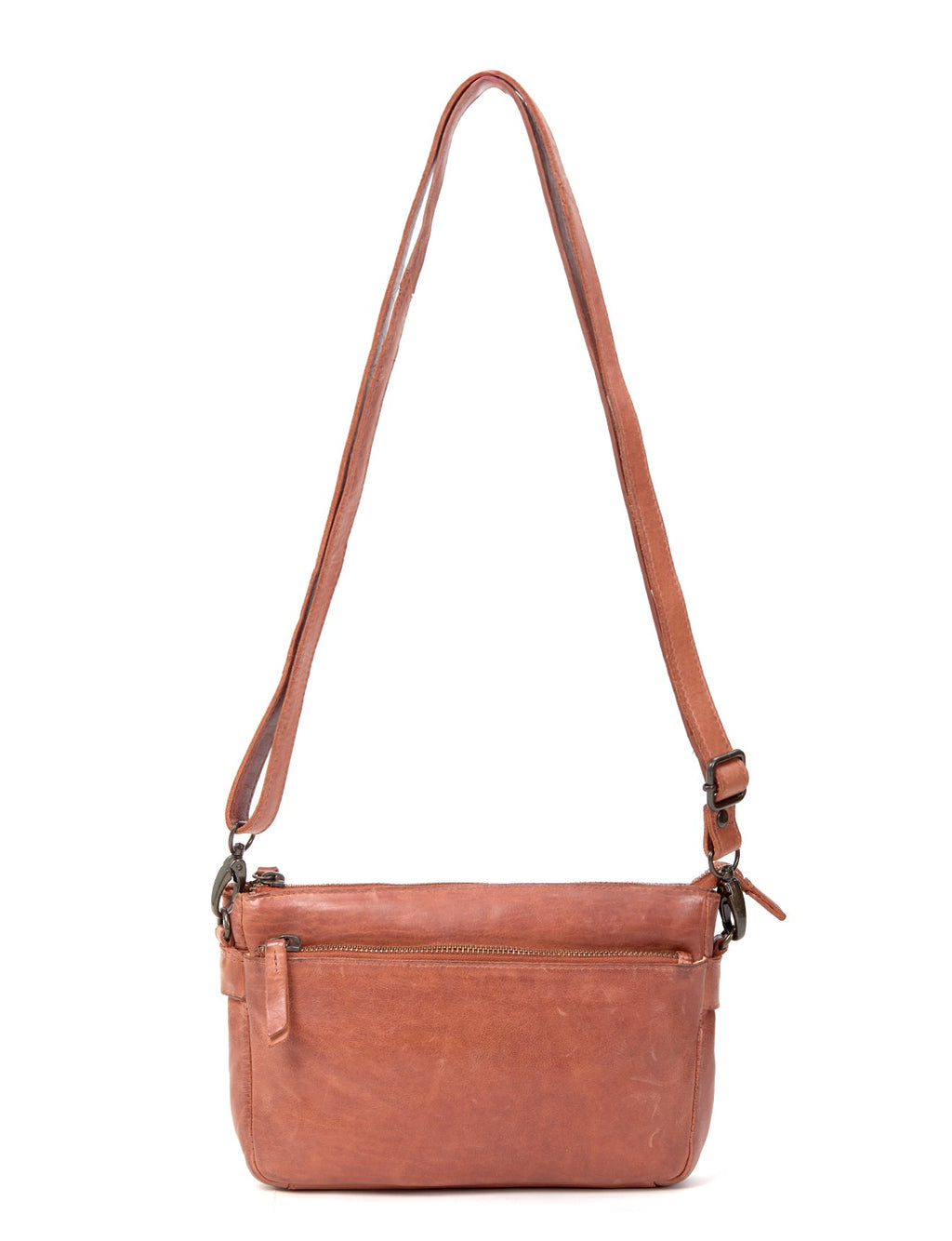LOXTON MULTICOMPARTMENT LEATHER XBODY BAG- A-0017-TAN- NEW IN