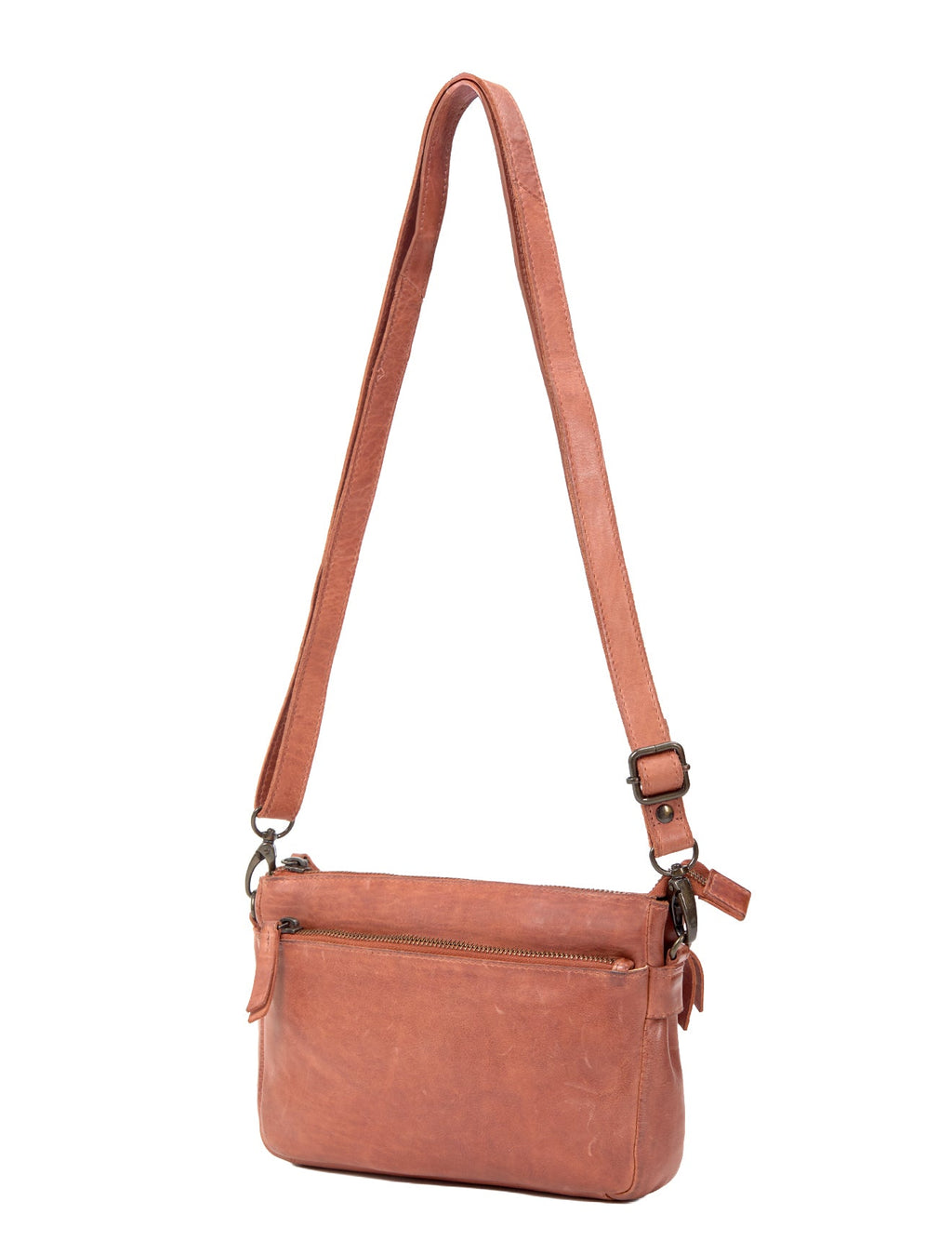LOXTON MULTICOMPARTMENT LEATHER XBODY BAG- A-0017-TAN- NEW IN