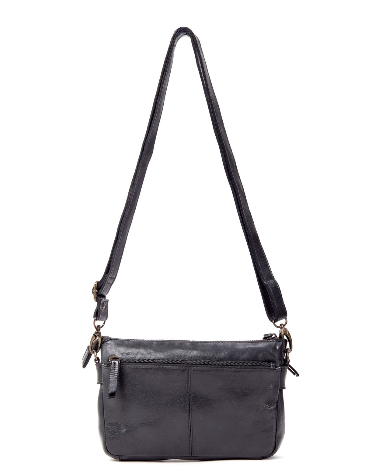 RENMARK WOVEN DETAIL LEATHER XBODY BAG- A-0018-BLK- NEW IN