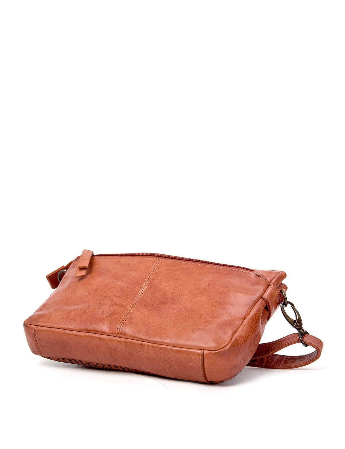 RENMARK WOVEN DETAIL LEATHER XBODY BAG- A-0018-TAN- NEW IN