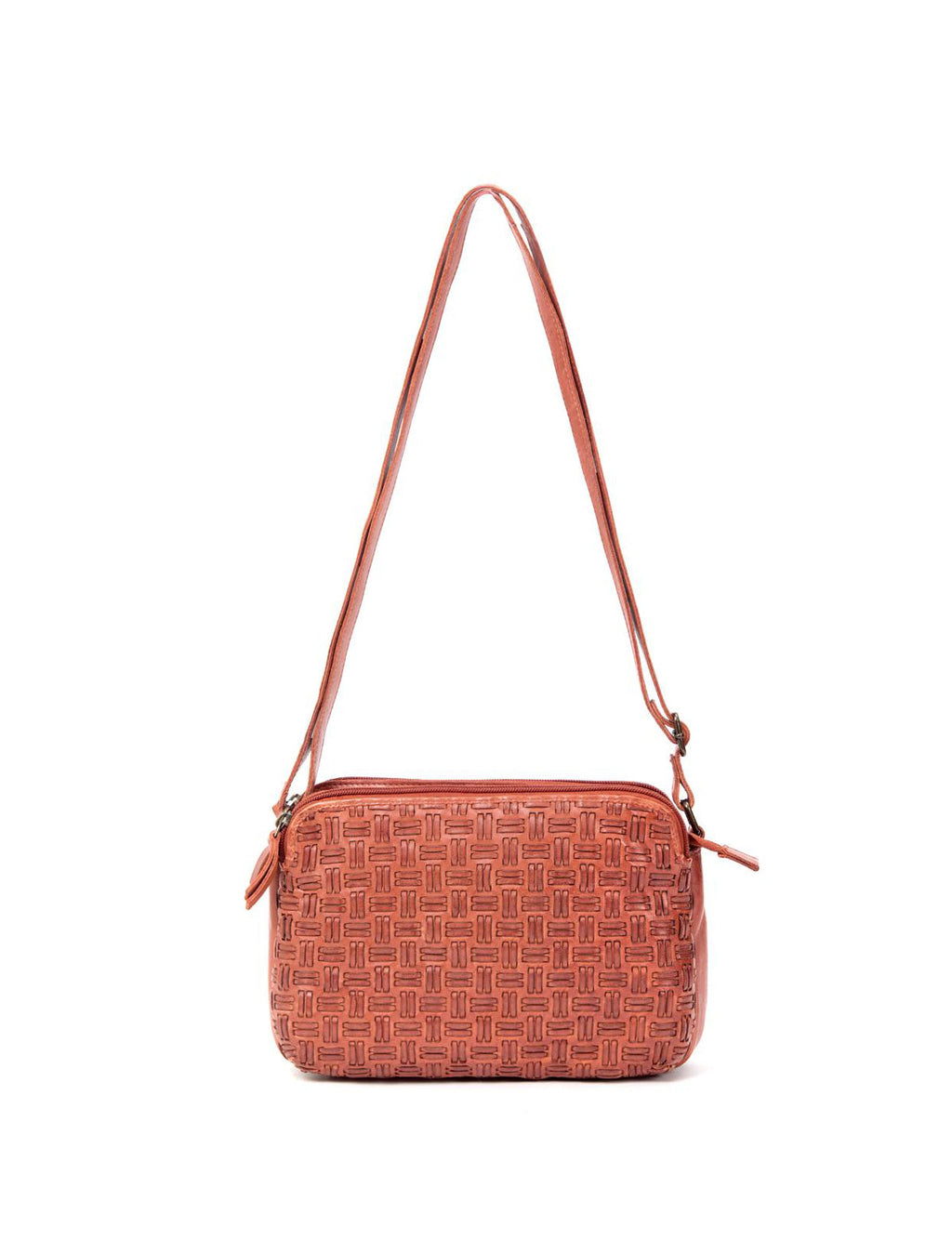 ALBANY MULTICOMPARTMENT LEATHER XBODY BAG- A-0019-TAN- NEW IN