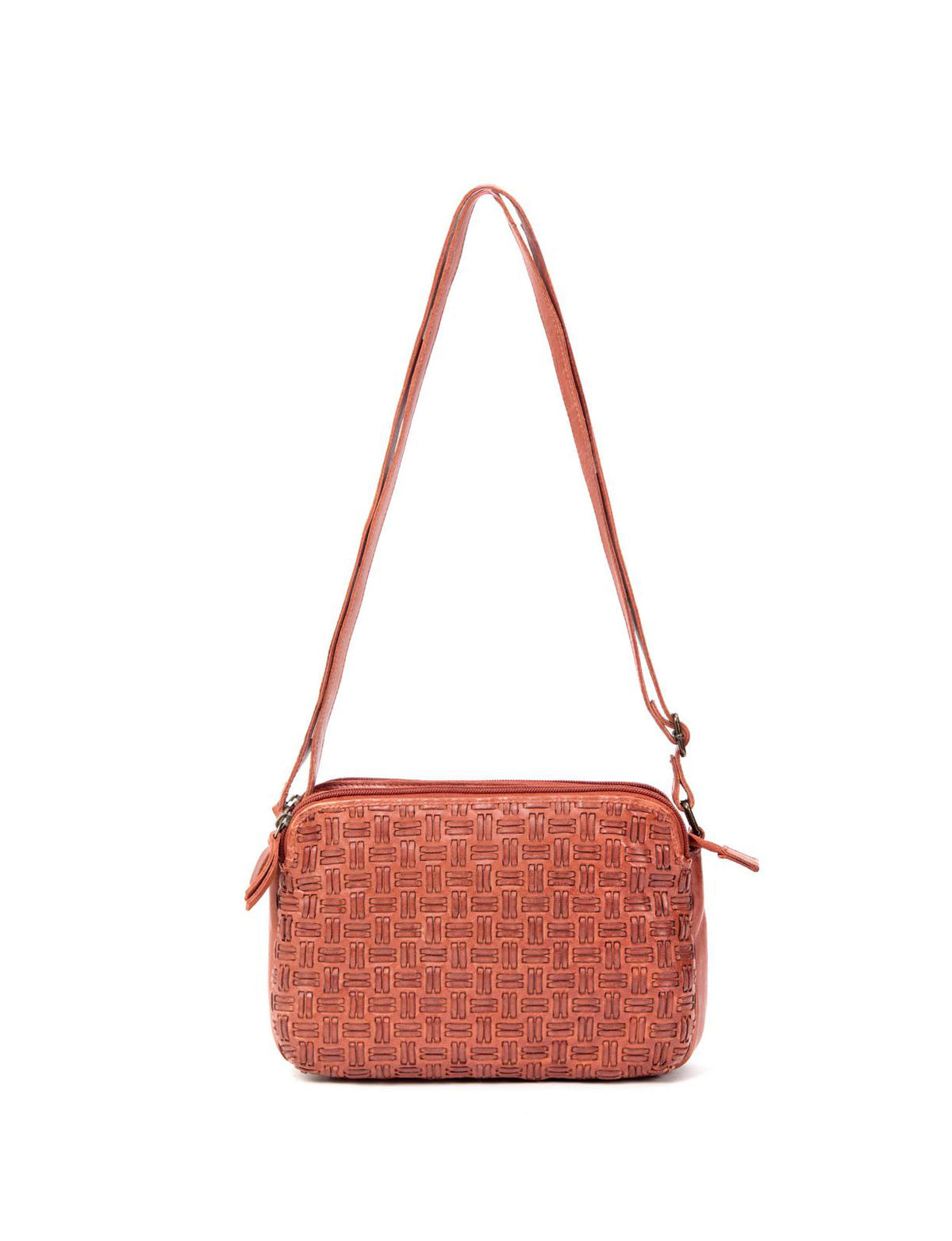 ALBANY MULTICOMPARTMENT LEATHER XBODY BAG- A-0019-TAN- NEW IN