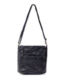 TAMBORINE MULTICOMPARTMENT LEATHER XBODY BAG- A-0020-BLK- NEW IN