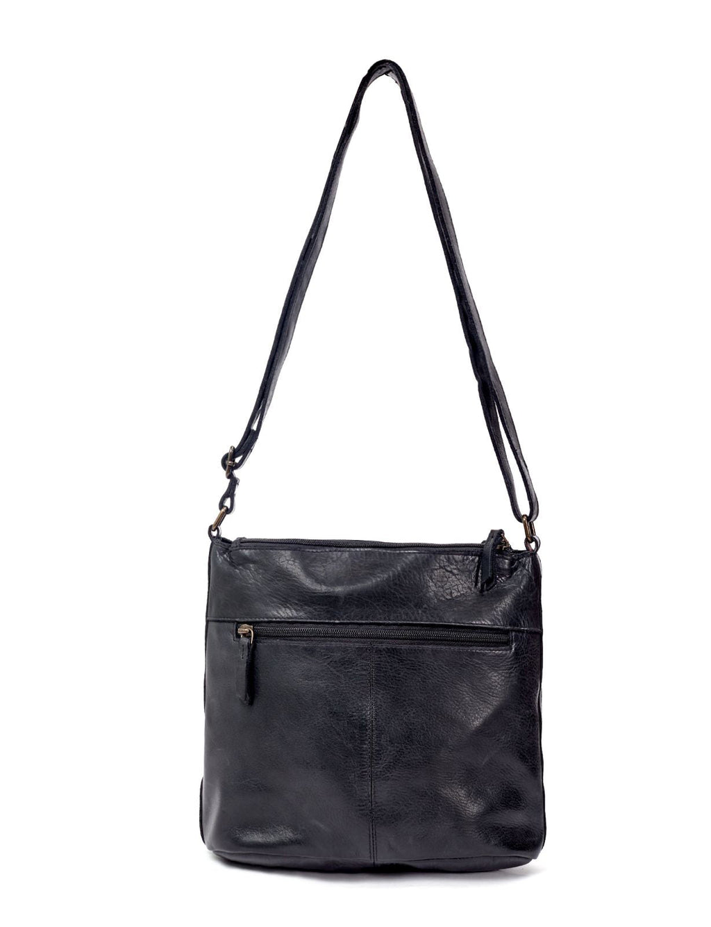 TAMBORINE MULTICOMPARTMENT LEATHER XBODY BAG- A-0020-BLK- NEW IN
