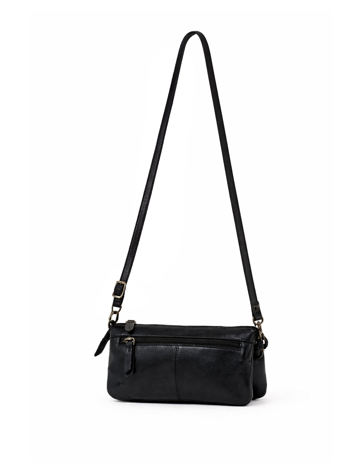 KIAMA WOVEN PANEL DETAIL LEATHER XBODY BAG- A-0022-BLK- NEW IN